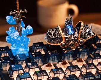 Frostmourne Keycap | Lich King Resin Artisan Keycap | Removable Sword | Gamer Gift