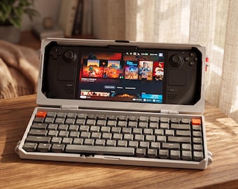 Steam Deck 3-in-1 Case: Keyboard Cover, Storage Box & Travel Stand for Gamers