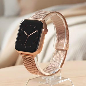Slim Milanese Stainless Steel Watch Band, Magnetic Closure Strap for Apple Watch