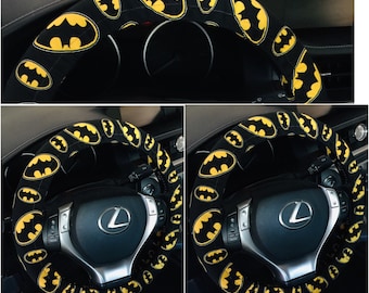 100% Cotton fabric Steering wheel cover (free keychain)