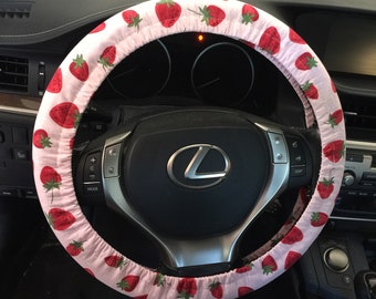 Strawberry Cotton Steering wheel cover with grip liner