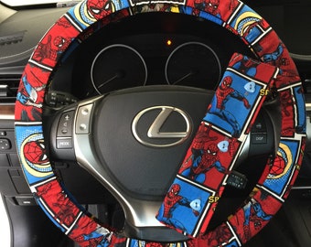 Spiderman Steering wheel cover and seatbelt cover