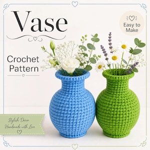 Crochet Vase Pattern, Textured Planter Tutorial, Easy Home Decor (PDF Pattern)
