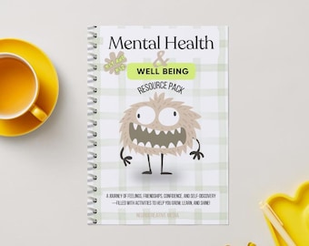 Paquete de recursos divertidos sobre salud mental para primaria (KS1-KS2) para la educación en casa o el apoyo de los auxiliares docentes. 21 páginas con herramientas, afirmaciones, técnicas de respiración, dibujos para colorear y mucho más...