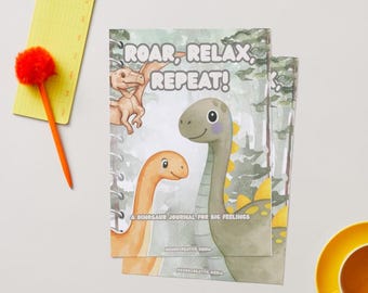 Ruge, relájate, repite: un diario de dinosaurios para practicar la atención plena, ideal para niños (o para quienes conservan su espíritu infantil).