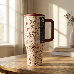 32oz Hydrojug Tumbler – Personalized With RED WESTERN CHARM | Gift for Her | Traveler Cup