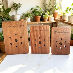 Support sur mesure pour fougère corne de cerf, cadre pour plantes en bois de sapelli, panneau pour orchidées, jardinière murale végétale, présentoir botanique