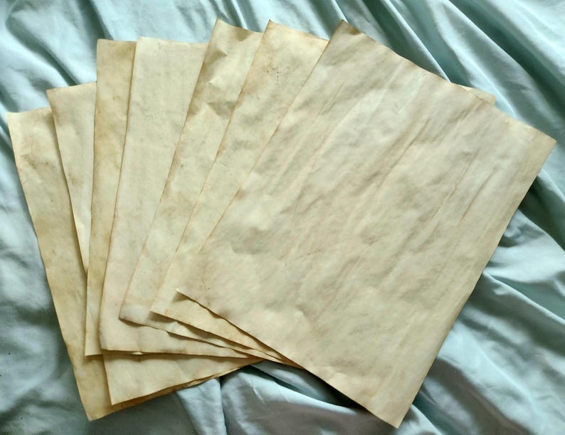 Tea Stained Ripped Paper Hand Dyed Tea Stained Paper: Vintage Scrapbook Pages (8.5x11 Inch ...