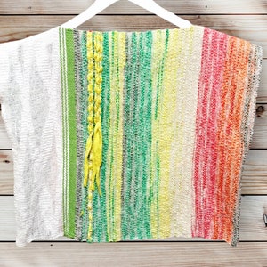 Top corto tejido a mano: ropa informal de algodón orgánico para mujer