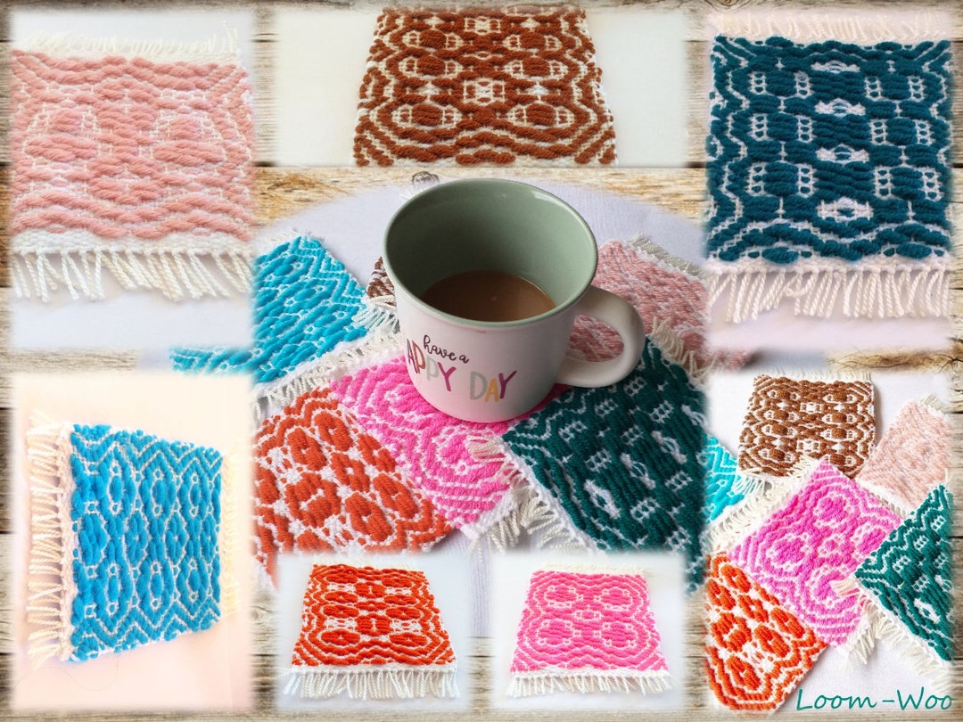 6 Overshot Mug Rug Patterns -3 Heddles on a Rigid Loom - Etsy