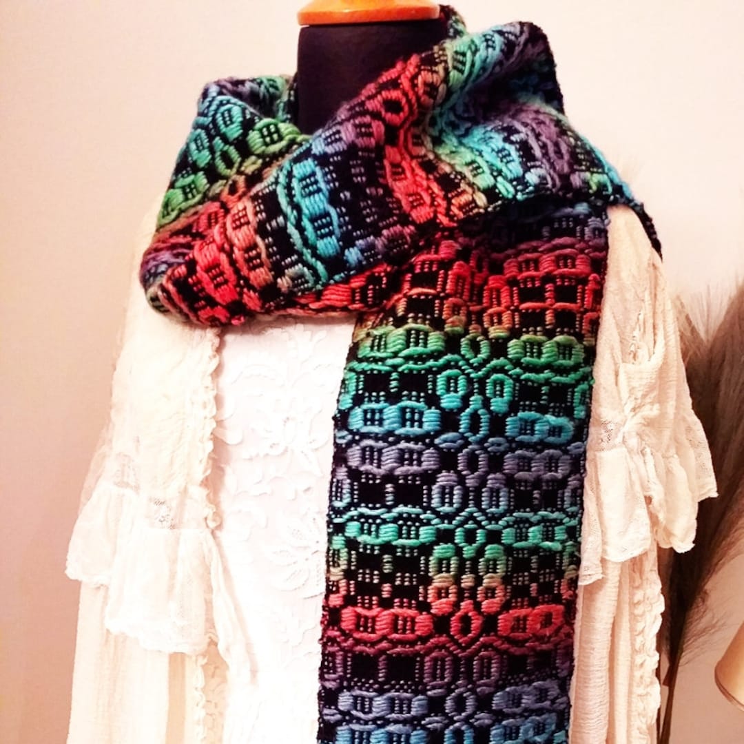 Hndwoven Silc-wool Scarf,wrap