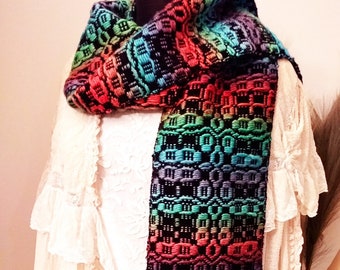 Hndwoven silc-wool scarf,wrap