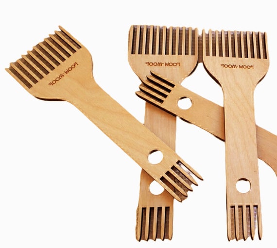 Double-ended Wooden Weaving Comb 