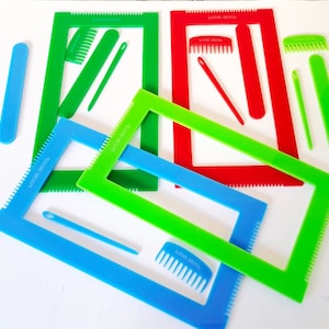 Colored  Acrylic Mini Loom - Beginners loom-weaving frame. video tutorial