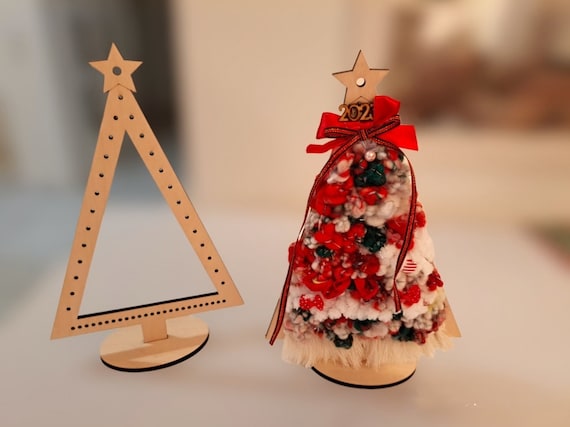 Christmas Tree Loom – Wooden Weaving Loom, Holiday DIY Craft