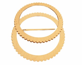 Scallop Circle Weaving Loom Set, Birch Wood, with Needle