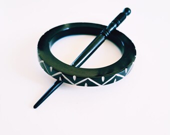Handmade Wooden Shawl Pin: Scarf Brooch Pin