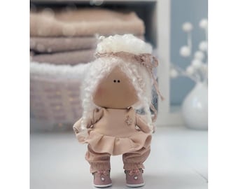 PDF Pattern, Mini Tilda  Doll Video Tutorial,  Doll Making, Handmade Instant Download