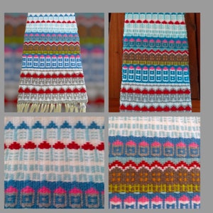 Krokbragd mit 3 Litzen auf einem Rigid Heddle Loom- Gebäude - 6 Muster