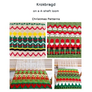 Krokbragd on a 4-shaft loom - 26 Christmas Patterns and mirrored versions
