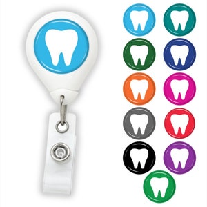 Carretel de crachá de dente dentário com clipe giratório