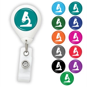 Microscope Lab Badge Reel w/ Swivel Clip