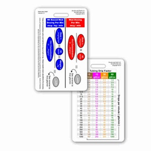 Tarjeta de identificación con titulación de medicación Referencia vertical para enfermeras, paramédicas, EMT para correa o carrete con clip para credencial de identificación