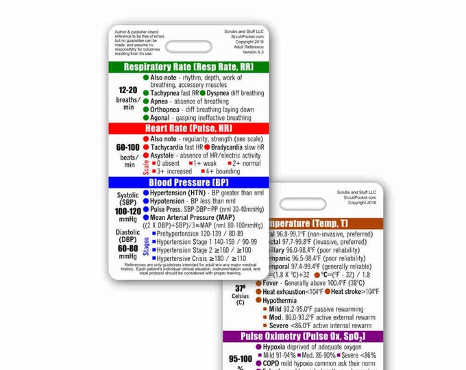 Lab Values Badge Pocket Card Reference Vertical for Nurse Etsy