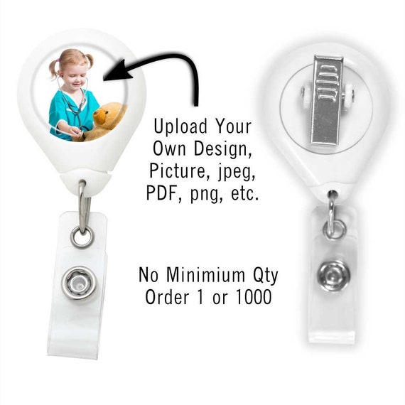 Customized Badge Reel With Swivel Clip Single Item or Bulk Qty