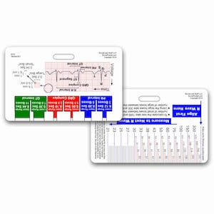 Ekg Lineal Badge Pocket Card Horizontal für Krankenschwester Sanitäter EMT für ID Badge Clip Strap oder Reel Ecg