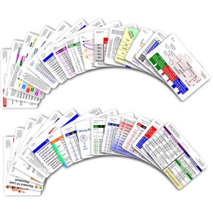 Umfassende horizontale Ausweiskarten Set - 30 Karten - für ID Badge Clip Strap Reel Referenz Spickzettel Taschenführer Sanitäter EMT RN Krankenschwester