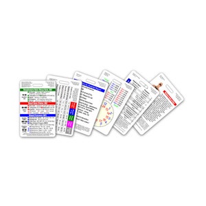 Zestaw kart Mini EMT Vertical Badge Card - 6 kart - do paska z klipsem do identyfikatora, szpuli, ściągawki, kieszonkowy przewodnik EMS