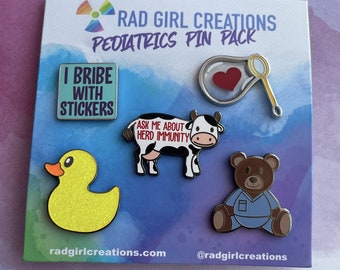 Pediatrics Pin Pack | Nerdy, Funny, & Real by RadGirlCreations