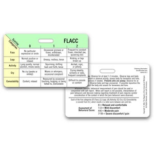 FLACC Schmerzwaage Horizontale Badge Karte Accessoire für Krankenschwester Rettungssanitäter EMT ID Badge Clip Strap oder Reel Pädiatrie