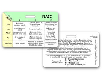 Accesorio de tarjeta de identificación Horizontal de escala de dolor FLACC para enfermera paramédico EMT ID Badge Clip correa o carrete pediátrico