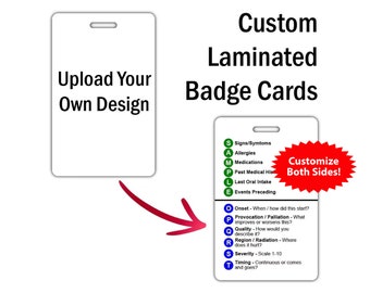 Custom Vertical Badge Card - Upload Your Own Design, custom badge buddy, waterproof card, laminated card, heavy duty card, badge buddy
