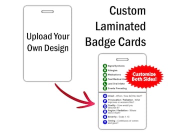 Custom Vertical Badge Card - Upload Your Own Design, custom badge buddy, waterproof card, laminated card, heavy duty card, badge buddy