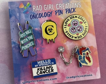 Oncology Pin Pack | Nerdy, Funny, & Real by RadGirlCreations