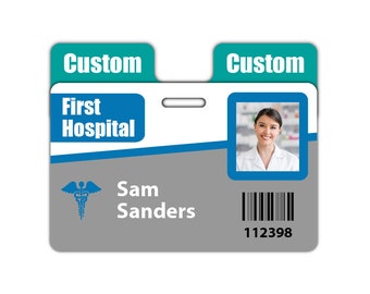 Paquete de 12 - Adornos personalizados para insignias de compañero, horizontales, para enfermera, doctora, estudiante de enfermería, enfermera registrada