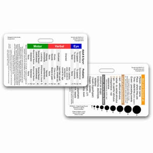 Glasgow Comaschaal badgekaart horizontaal accessoire voor verpleegkundige paramedicus EMT voor ID-badge Clip riem of haspel verticaal: