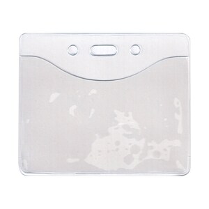 Clear Flexible Anti-static BPA-Free Horizontal ID Badge Card Holder image 1