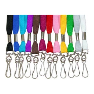 Cotton Lanyard w/ Swivel Hook for ID / Badge / Holder (Various Colors Available)