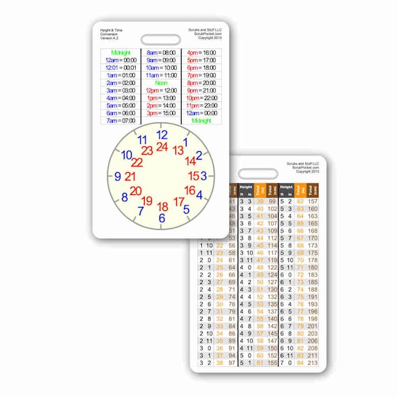 Height and Time Badge Pocket Card Vertical for Nurse Paramedic EMT