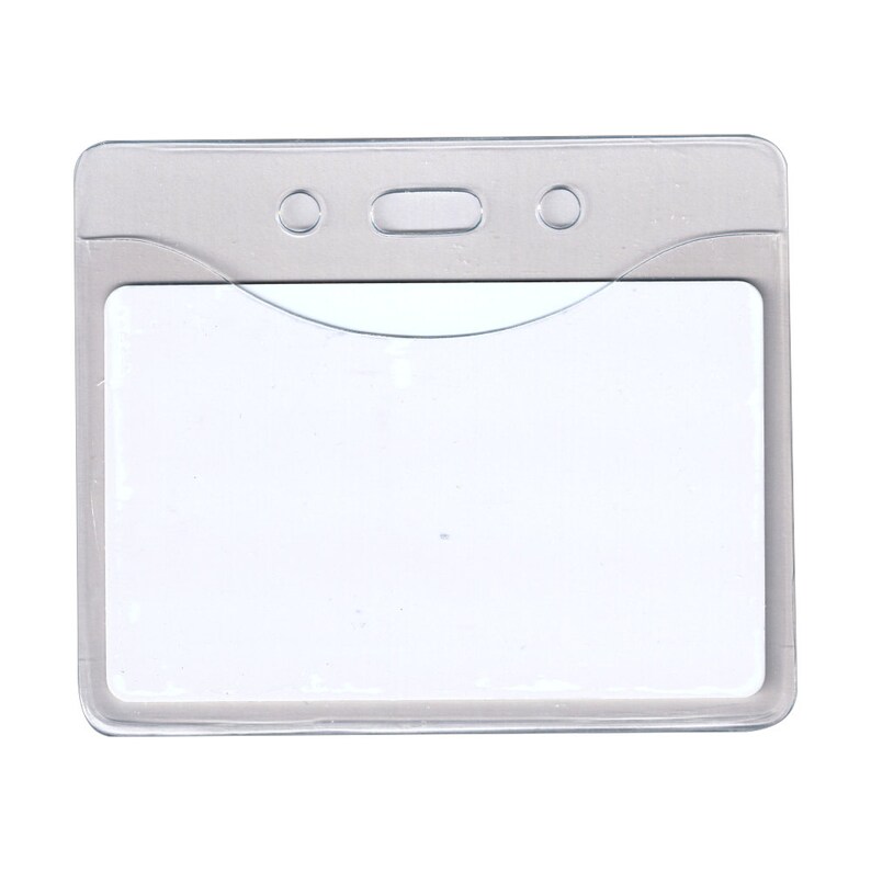 Clear Flexible Anti-static BPA-Free Horizontal ID Badge Card Holder image 2