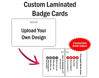 Custom Horizontal Badge Card - Upload Your Own Design, custom badge buddy, waterproof card, laminated card, heavy duty card, badge buddy