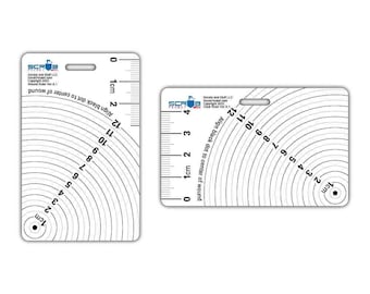 Wound Ruler Badge Pocket Card Horizontal for Nurse Paramedic EMT for ID Badge Clip Strap or Reel