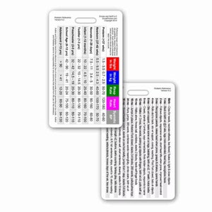 Accessoire de carte vertical pédiatrique des signes vitaux et du développement pour infirmière paramédicale ambulatoire pour badge d'identification avec sangle ou enrouleur Pedi