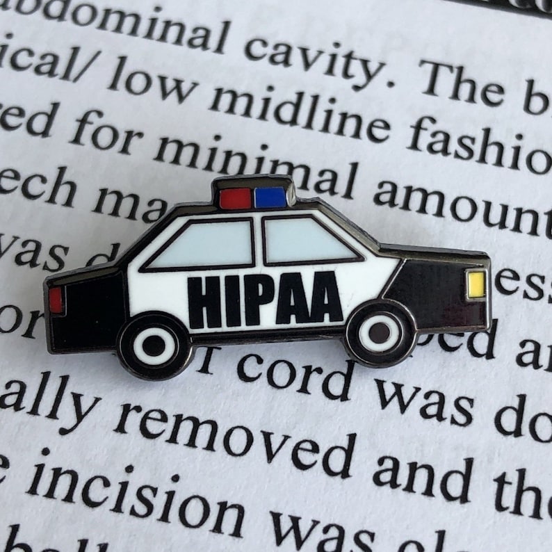HIPPA Police Pin  Nerdy Funny & Real by RadGirlCreations image 0