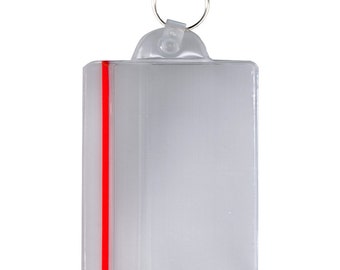 Badge Holder with Zipper Closure and Key Ring