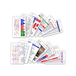 Complete EMS verticale badgekaartenset - 13 kaarten - voor ID-badgeclip Riemhaspel Referentie Cheatsheet Zakgids Paramedicus EMT